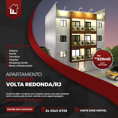 Apartamentos de 2 quartos, 1 suíte em Construção!