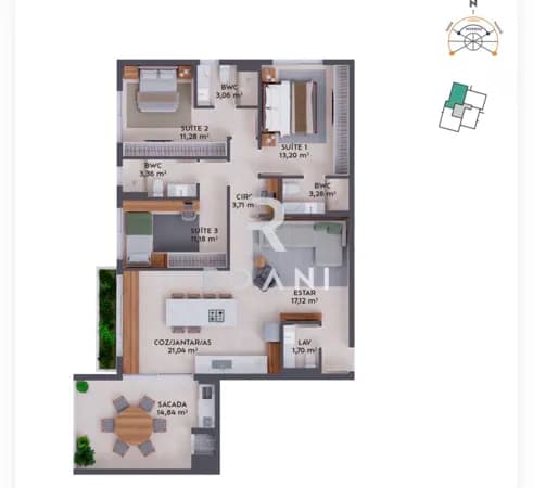Apartamento Alto Padrão 3 Suítes Pedra Branca | Torre D 153m² | Pátio das Artes