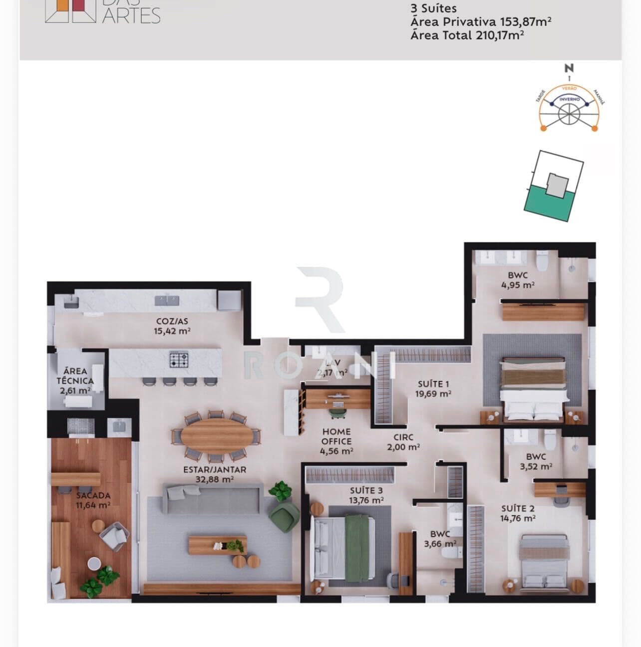Apartamento Alto Padrão 3 Suítes Pedra Branca | Torre D 153m² | Pátio das Artes