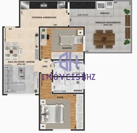 Apartamento a venda no Bairro Santa Terezinha, 2 quartos, suíte, elevador e 2 vagas