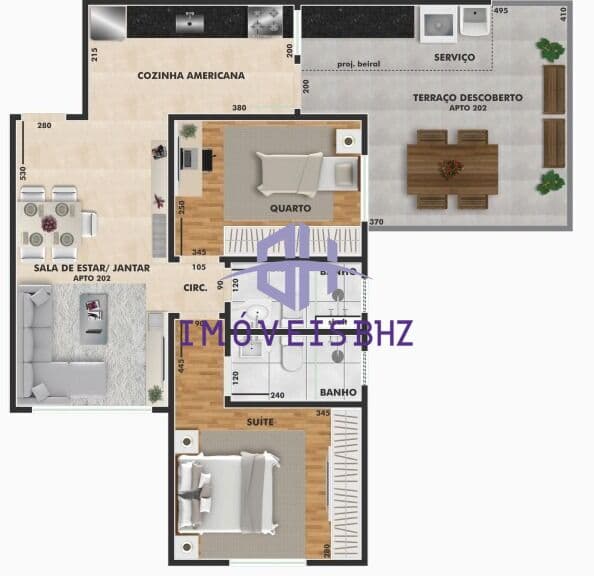 Apartamento a venda no Bairro Santa Terezinha, 2 quartos, suíte, elevador e 2 vagas