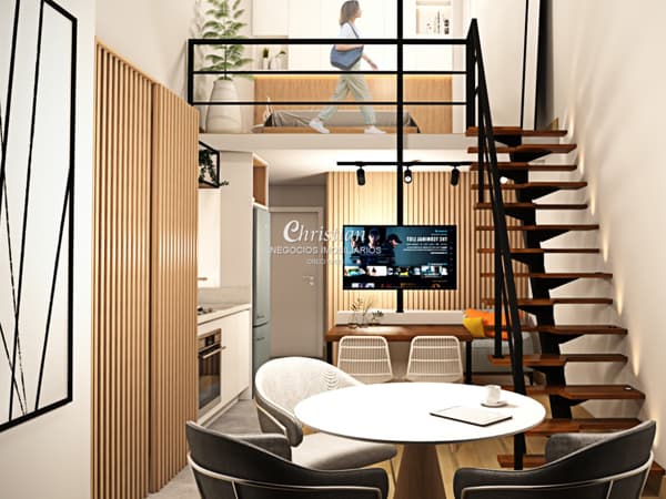 Loft Duplex 01 dormitório com mesanino
