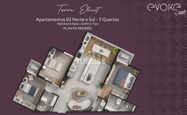 Repasse Apartamento - 79 m² - Evoke - Reserva do Paiva