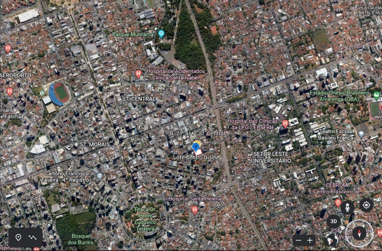 5 Lotes à venda no Centro de Goiânia com 2.715,40mts, plano, oportunidade