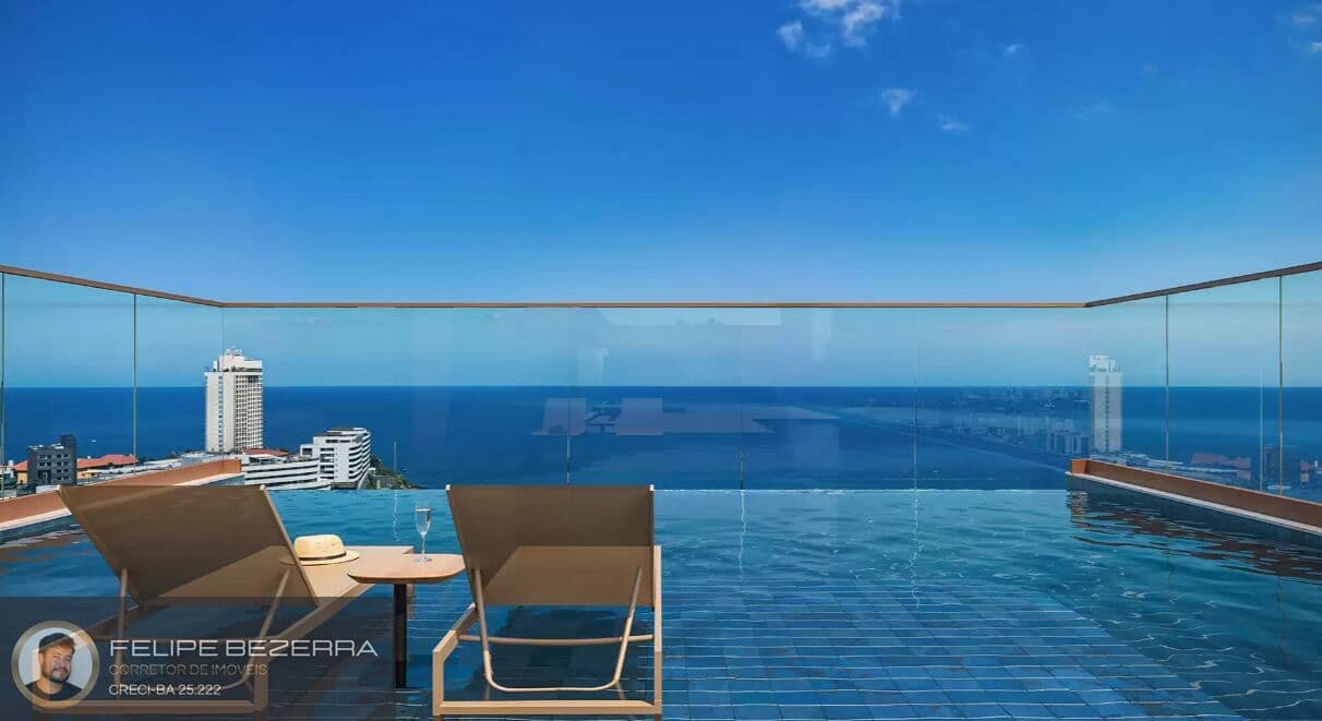 Fantástico Rivê com 3 ou 4 quartos vista mar, no Rio Vermelho - Salvador-BA