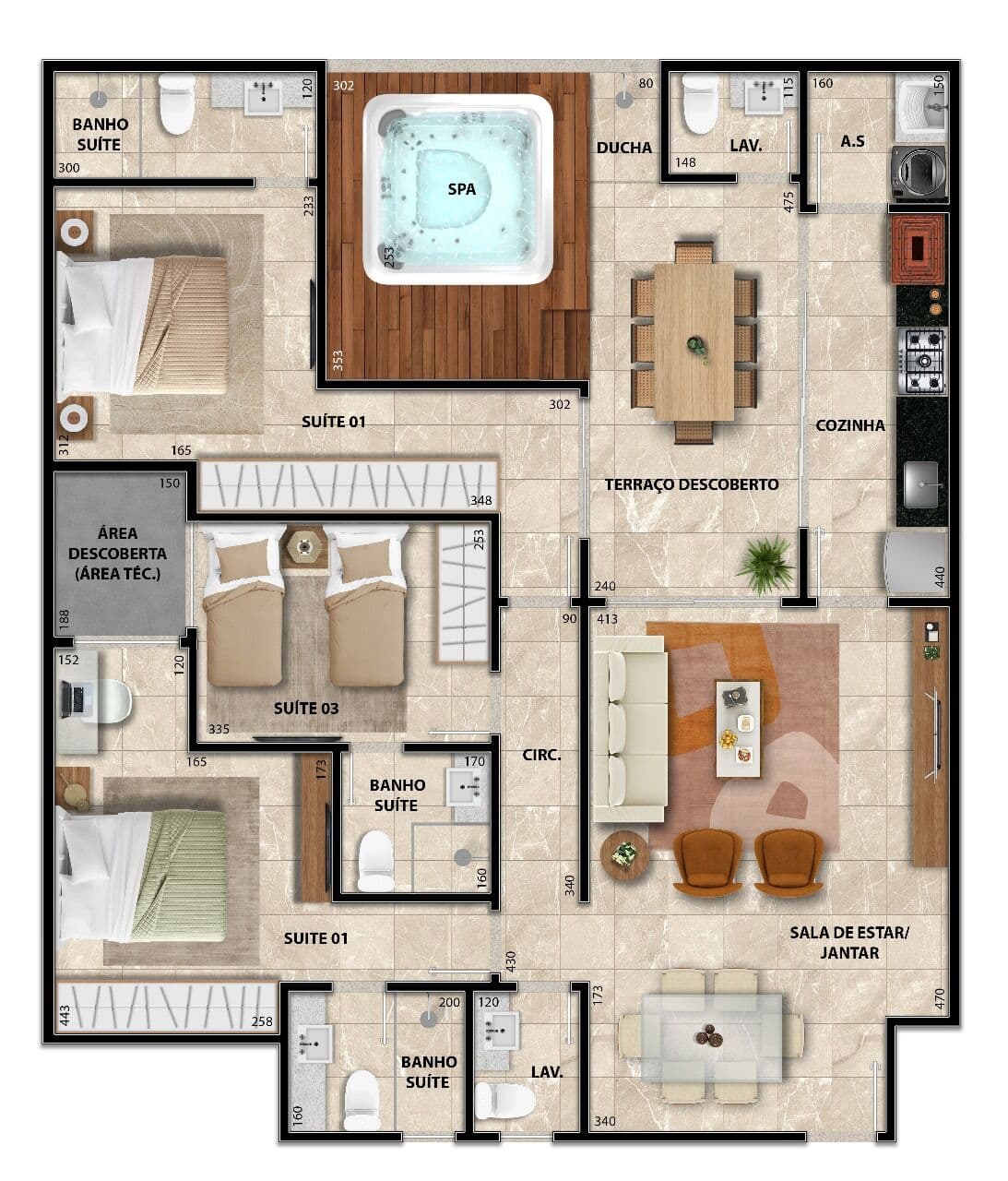 Apartamento Garden de repasse, 127m², 3 suítes à venda no bairro Praia de Itaparica - Vila Velha/ES