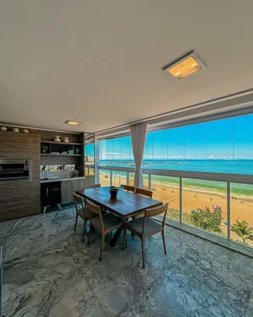 Apartamento frente para o mar da Praia da Costa, 160m², 4 quartos, 2 suítes, lazer completo
