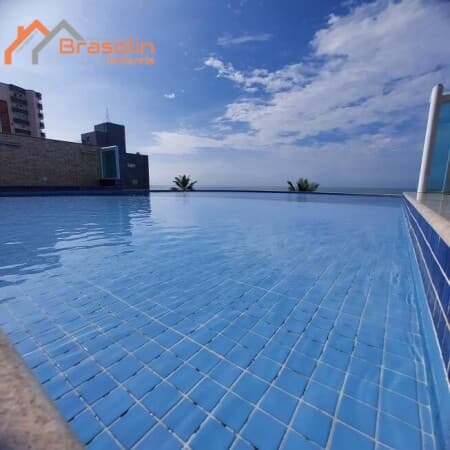 Apartamento Alto Padrão mobiliado 2 dorm/ uma suíte, sacada gourmet vista mar - próximo ao centro de Mongaguá/SP