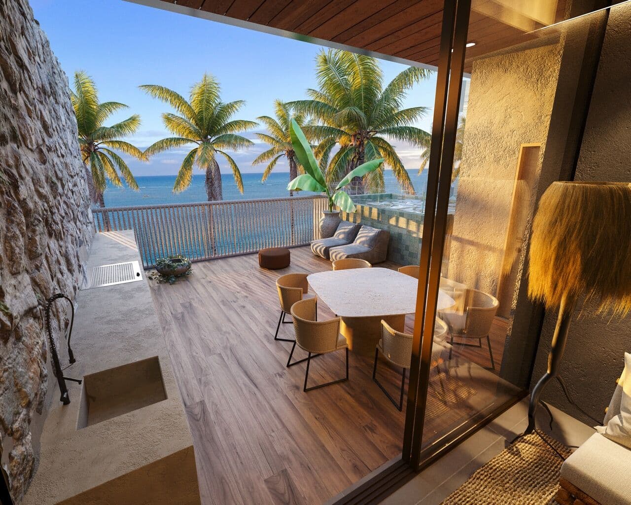 Sunrise - Apartamento Studio pé na areia de Tatuamunha na rota dos milagres