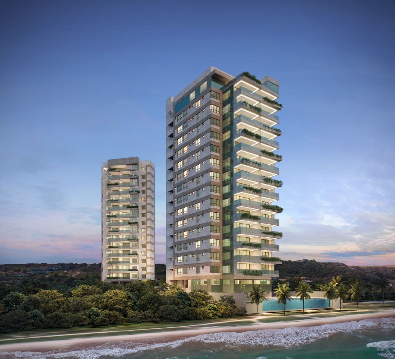 KAA Residencial - Apartamento alto Padrão em Pé na areia de Jacarecida