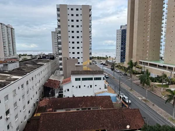 Apartamento vista mar, 1 dormitório, 1 vaga, mirim