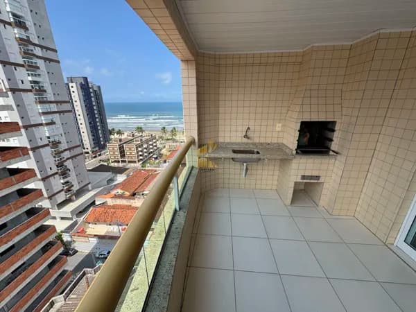 Apartamento 2 suites, 2 vagas, varanda churrasqueira a carvão vista mar