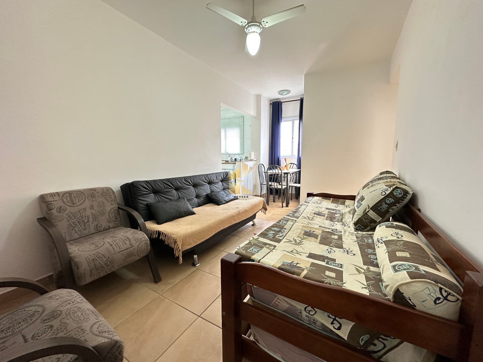 Apartamento Mobiliado à venda no bairro Tupi em Praia Grande, SP. 1 dormitório!