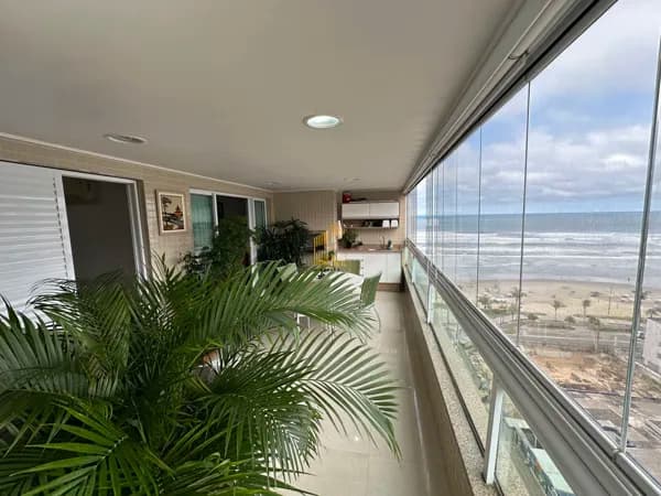 Apartamento vista mar 4 dormitórios sendo 2 suites, 3 vagas demarcadas, caiçara