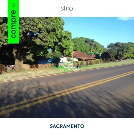 Fazenda/Sítios/Chácaras em Sacramento - Centro