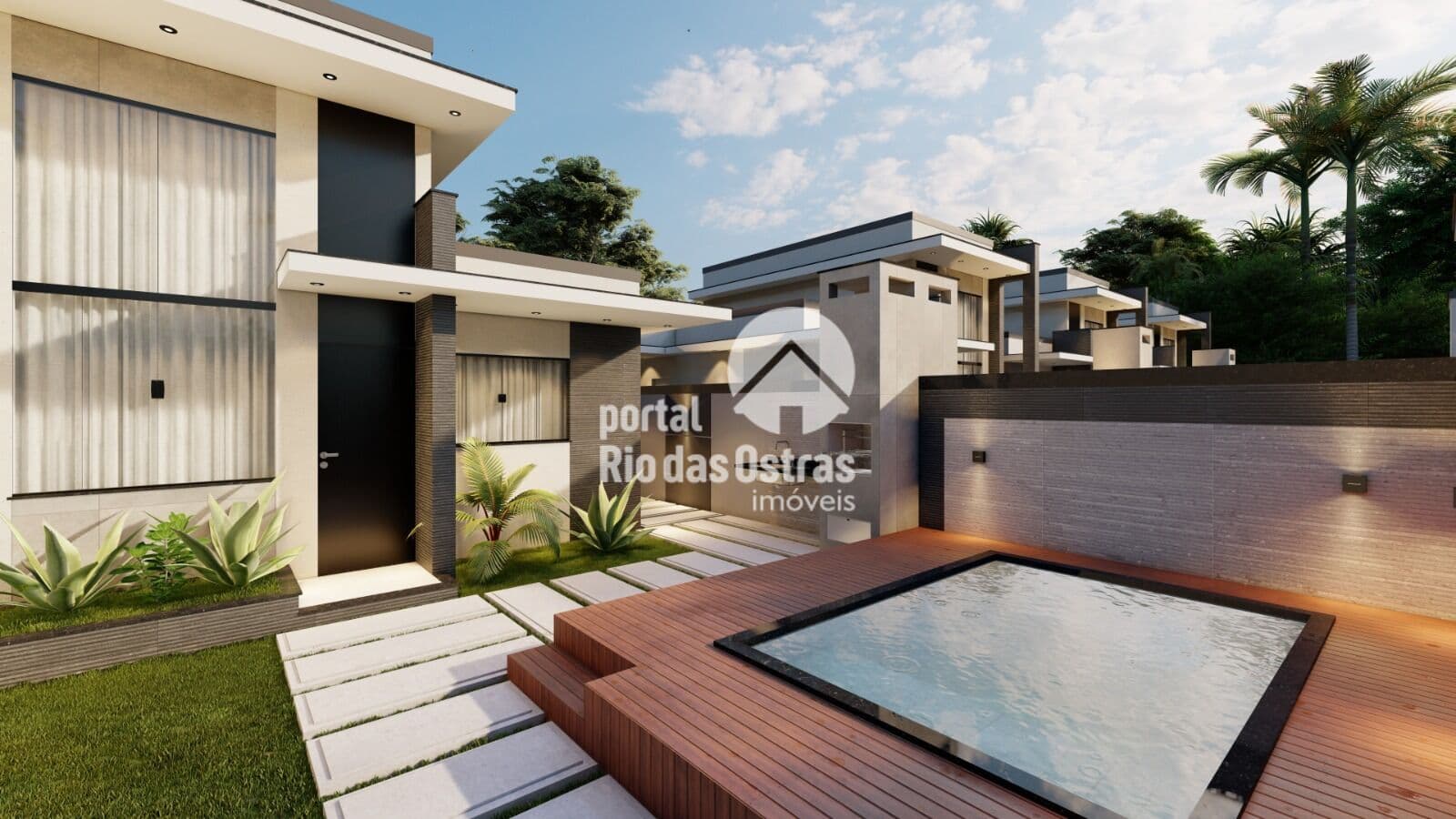 Casa linear com 3 quartos e piscina a 2 quadra da rodovia
