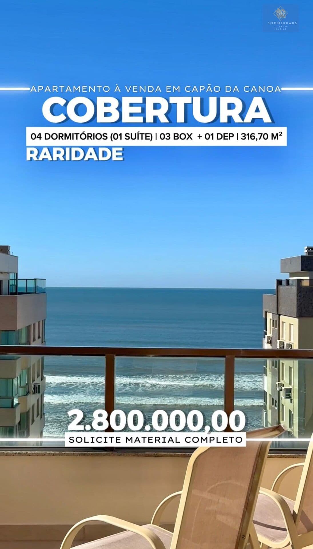 Apartamento Cobertura com vista para o mar em Capão da Canoa
