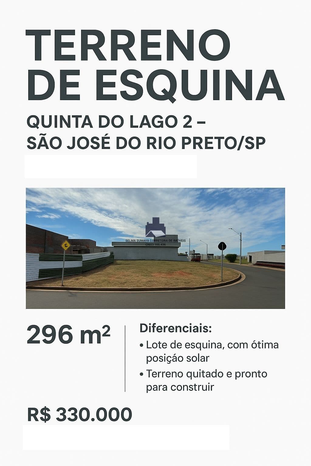 Terreno à venda no Condomínio Quinta do Lago 2 - Lac Leman - São José do Rio Preto/SP