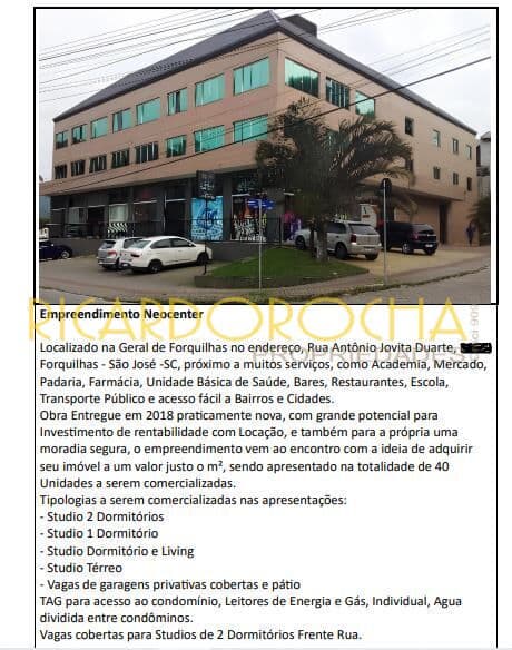 Apartamentos Studios, 1 e 2 Dormitórios - A partir de 89 Mil | Forquilhas | São José - SC