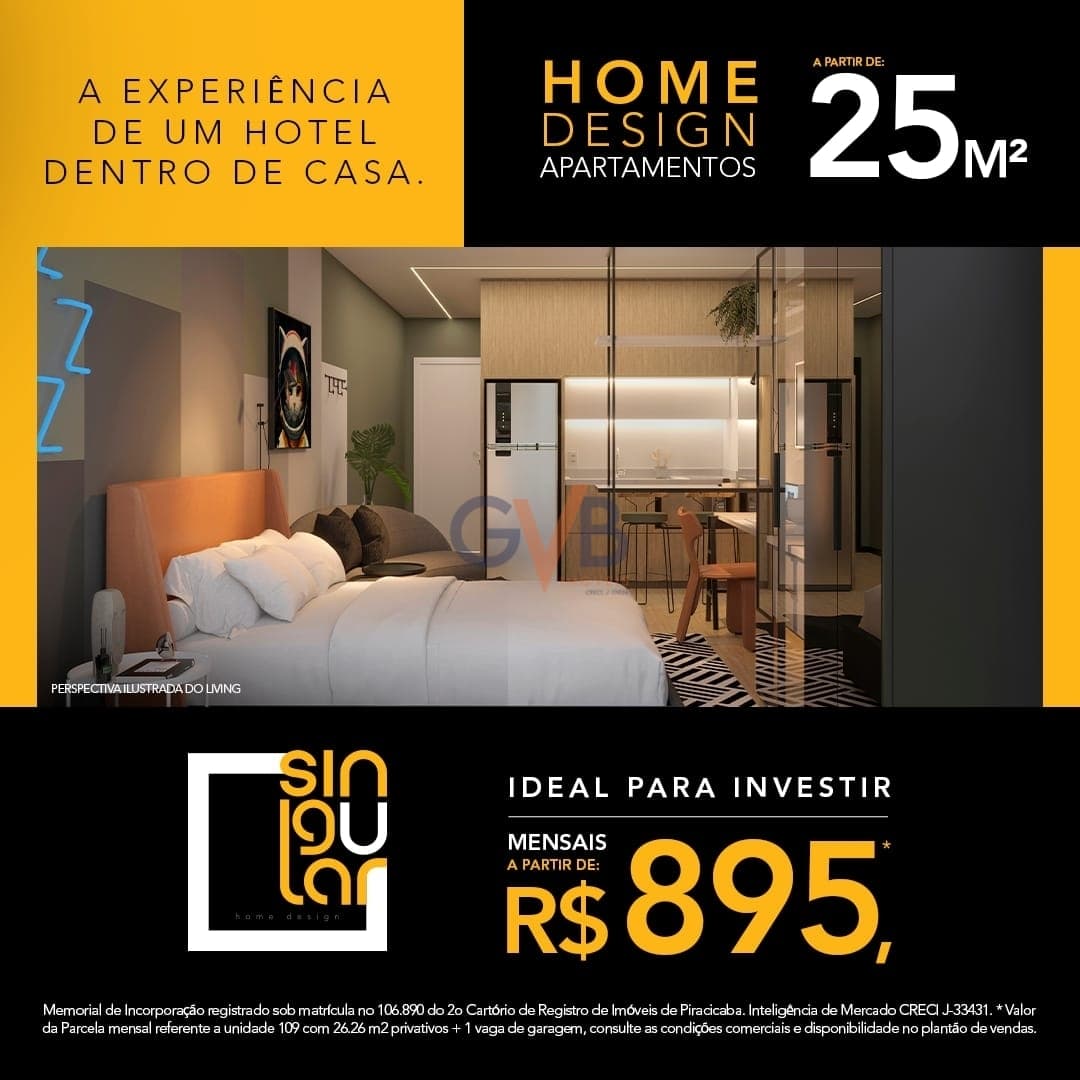 Apartamento Studio em Jardim Pacaembu, Piracicaba/SP