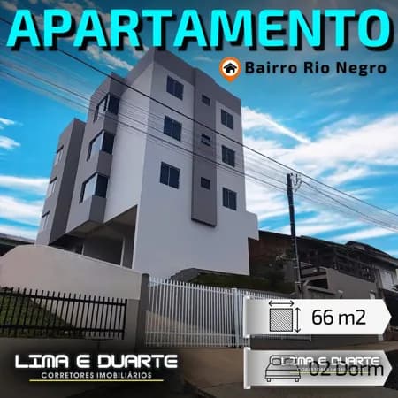 Apartamento c/ 66,00 m2 - 02 Dormitórios - 01 garagem - B. Rio Negro