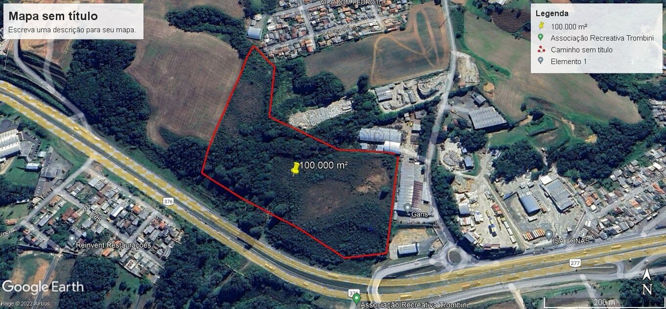 Terreno de 100.000 m² à Venda - BR 277 entre Curitiba e Campo Largo