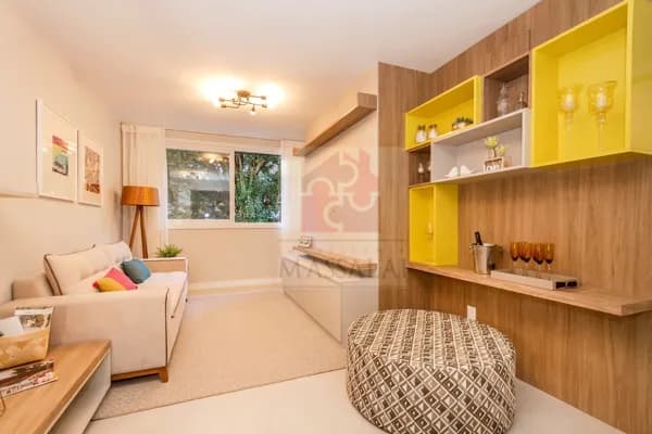 Apartamento de alto padrão de 1 dormitório com garagem dupla no Bairro Três Figueiras