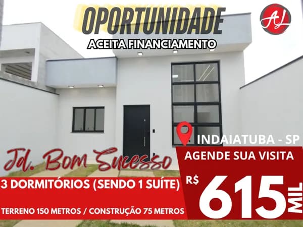 Casa A Venda Com 3 Dormitórios - Jardim Bom Sucesso - Indaiatuba - SP!