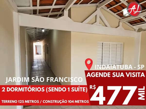 Casa Com 2 Dormitórios (Sendo 1 Suíte) - Jardim São Francisco - Indaiatuba - SP!