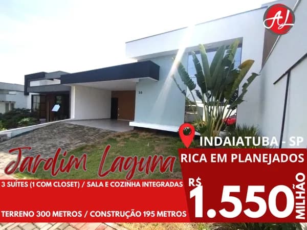 Casa A Venda Com 3 Suítes - Rica Em Armários Planejados - Condomínio Laguna - Indaiatuba - SP!