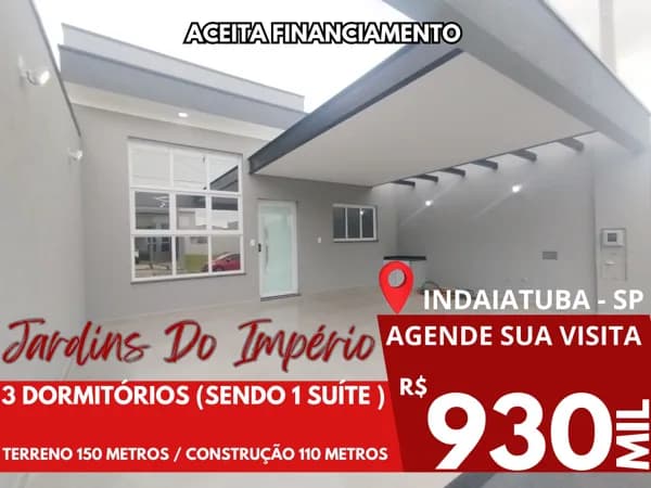 Casa Nova E Térrea A Venda No Condomínio Jardins Do Império - Indaiatuba - SP!