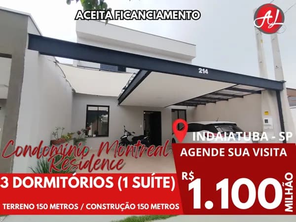 Sobrado A Venda No Condomínio Montreal Residence - Indaiatuba - SP!