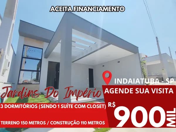 Linda Casa A Venda Com 3 Dormitórios - Condomínio Jardins Do Império - Indaiatuba - SP!