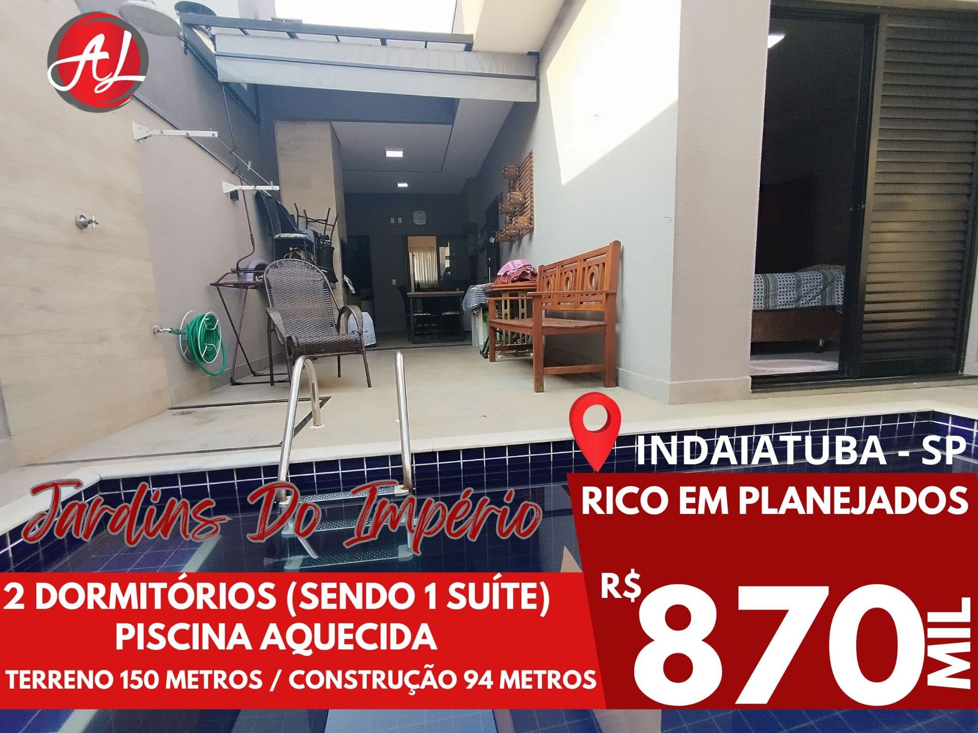 Casa Térrea Com Piscina - A Venda - Condomínio Jardins Do Império - Indaiatuba/SP!