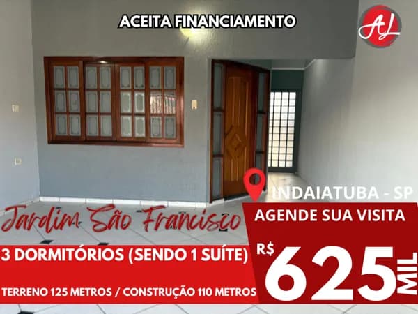 Casa Térrea Com 3 Dormitórios A Venda - Próximo Ao Parque Ecológico - Indaiatuba - SP!