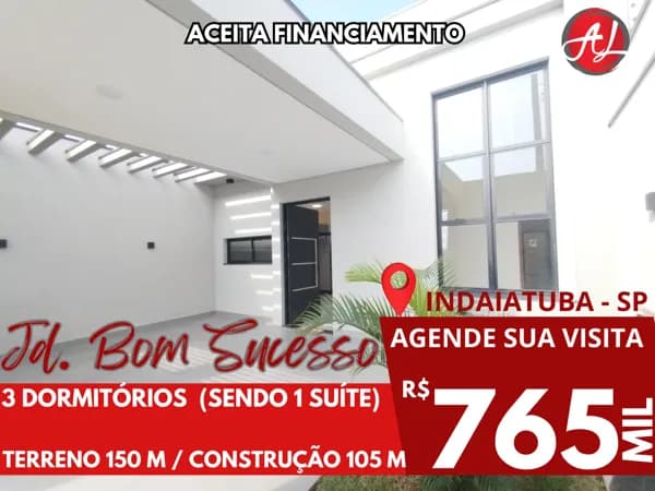 Linda Casa A Venda No Jardim Bom Sucesso - Indaiatuba - SP!