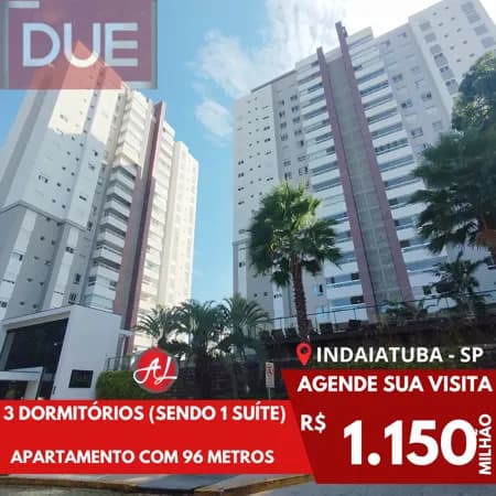 Apartamento Com 96 metros - Condomínio DUE -Indaiatuba - SP!
