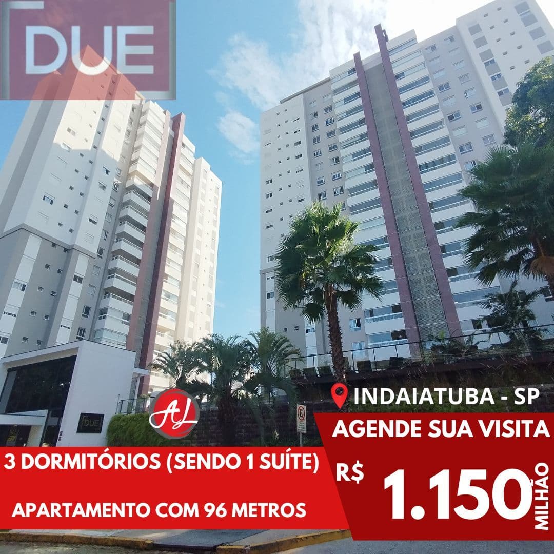 Apartamento Com 96 metros - Condomínio DUE -Indaiatuba - SP!