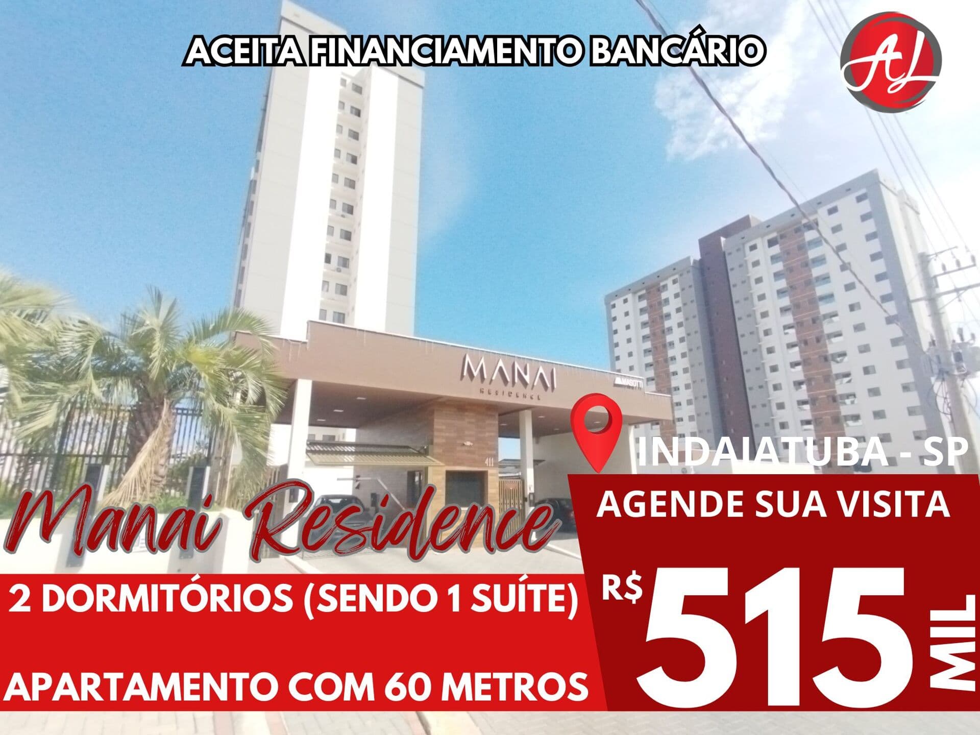 Apartamento A Venda Com 2 Dormitórios (1 Suíte) Manai Residence - Indaiatuba - SP!