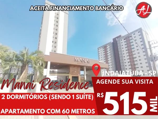 Apartamento A Venda Com 2 Dormitórios (1 Suíte) Manai Residence - Indaiatuba - SP!