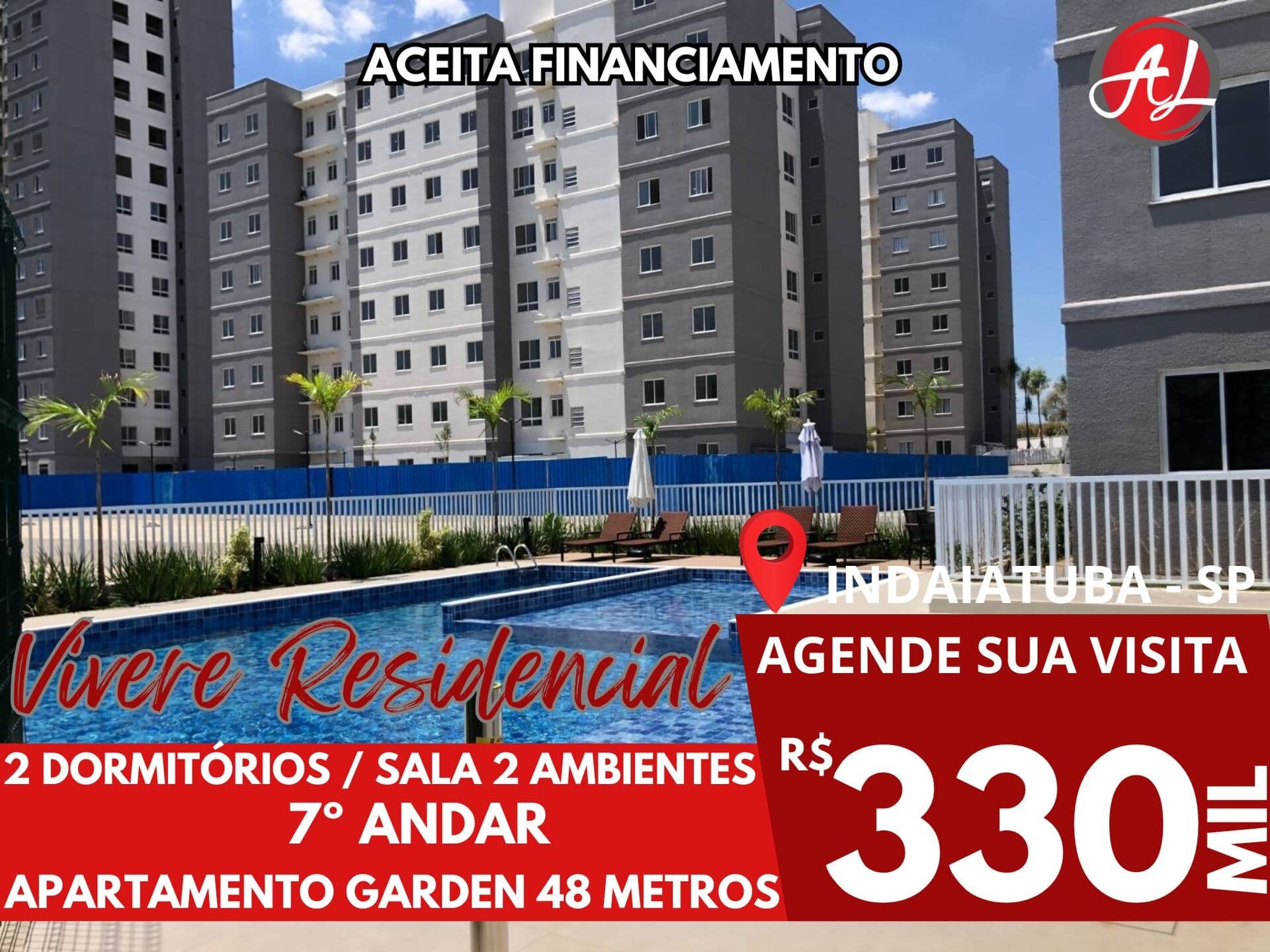 Apartamento A Venda Com 2 Dormitórios - 7º Andar - Vivere Residencial - Indaiatuba - SP!