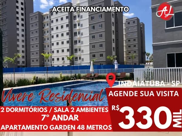 Apartamento A Venda Com 2 Dormitórios - 7º Andar - Vivere Residencial - Indaiatuba - SP!