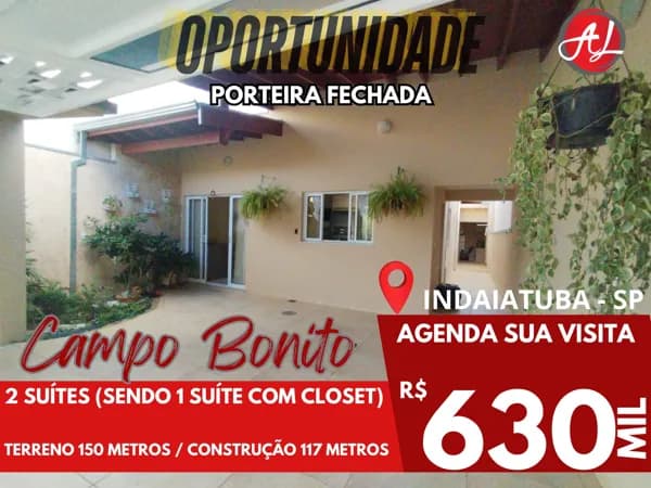 Casa Com 2 Suítes A Venda De Porteira Fechada "OPORTUNIDADE" - Indaiatuba - SP!