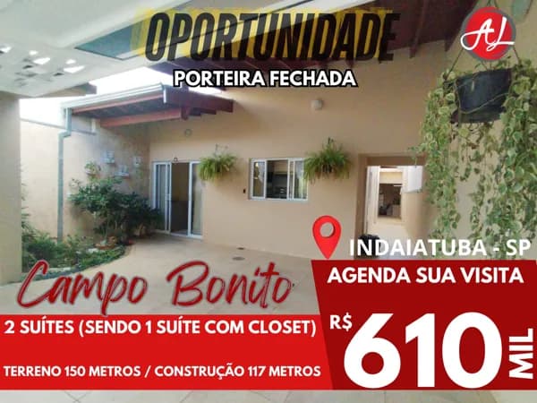 Casa Com 2 Suítes A Venda De Porteira Fechada "OPORTUNIDADE" - Indaiatuba - SP!