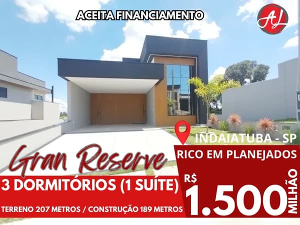 Casa A Venda No Condomínio Park Gran Reserve, Indaiatuba!