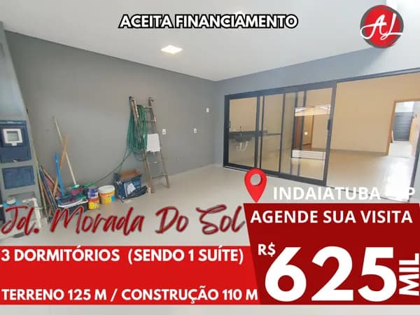 Casa A Venda 3 Dormitórios - Jardim Morada Do Sol - Indaiatuba - SP!