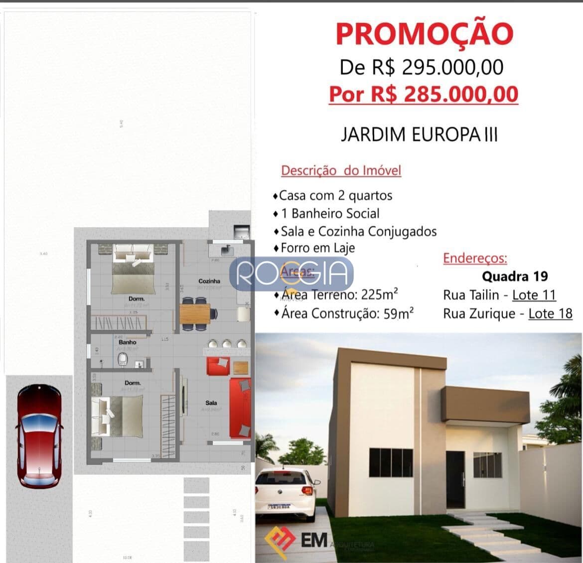 Casa em Jardim Europa 3, Primavera do Leste/MT