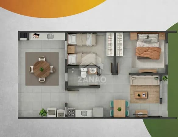 Apartamento em Nações, Fazenda Rio Grande/PR