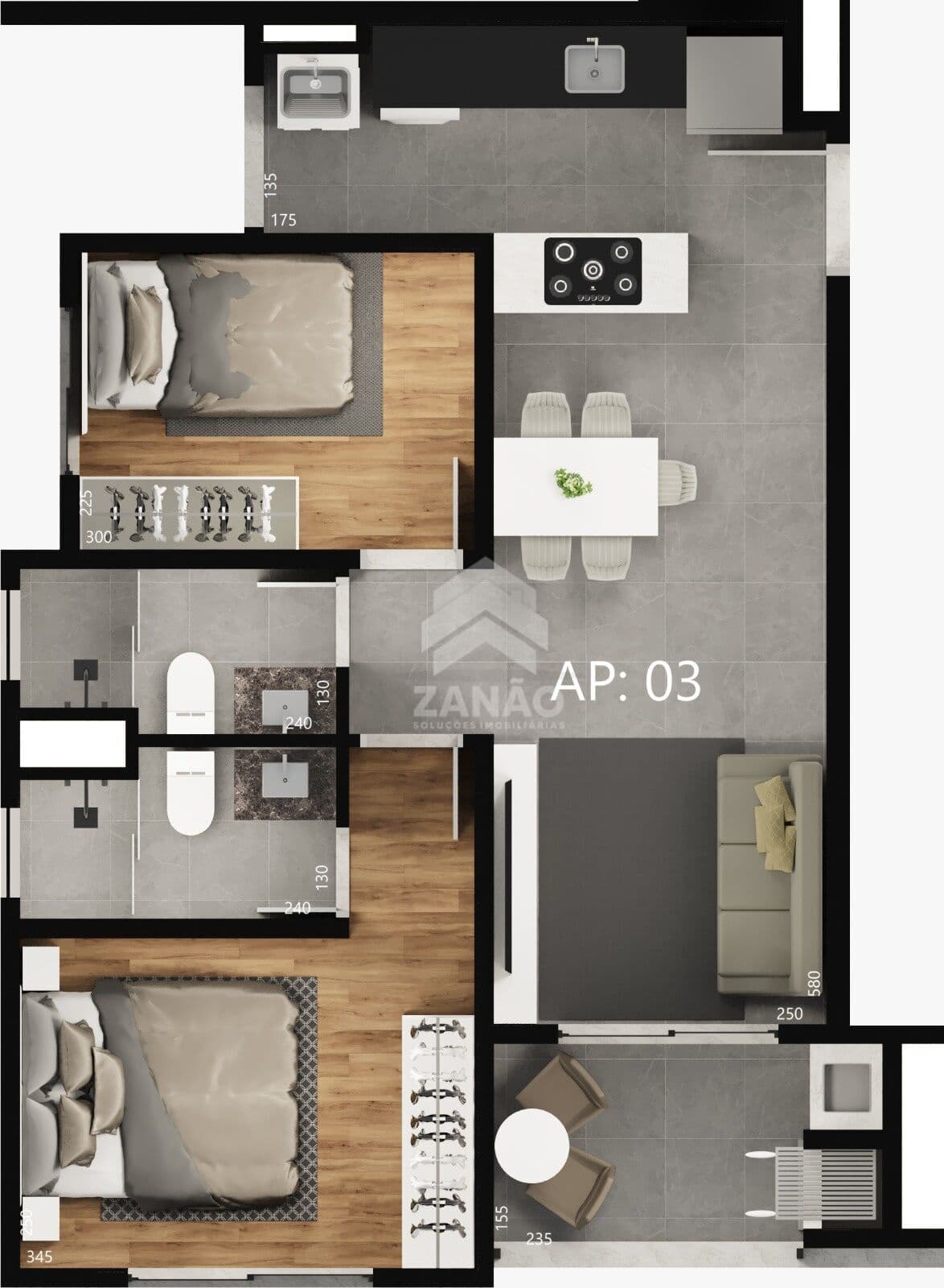 Apartamento em Lindóia, Curitiba/PR