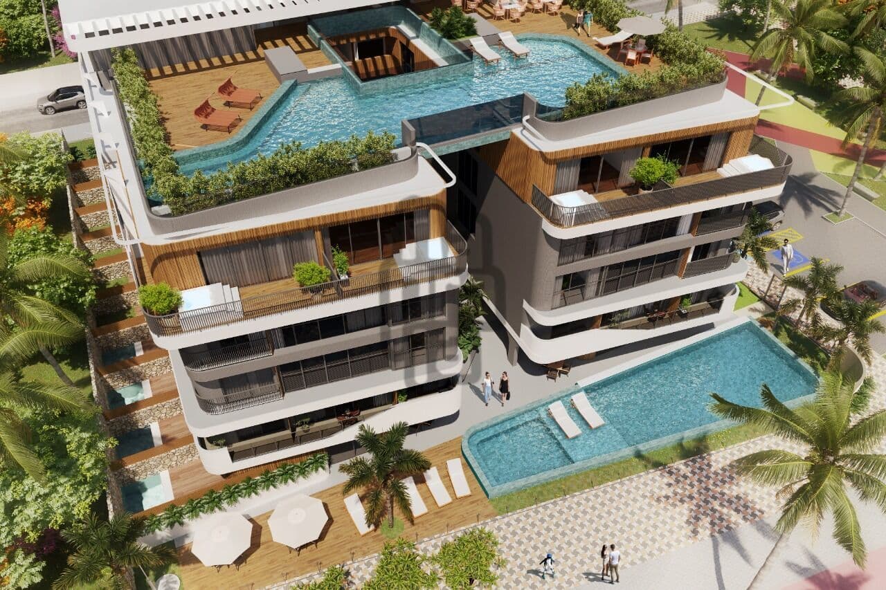 Flat com o pé na areia
